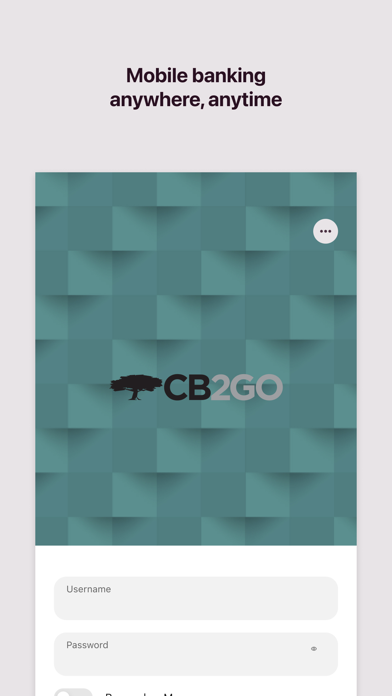 Screenshot 1 of Community Bank's CB2GO App