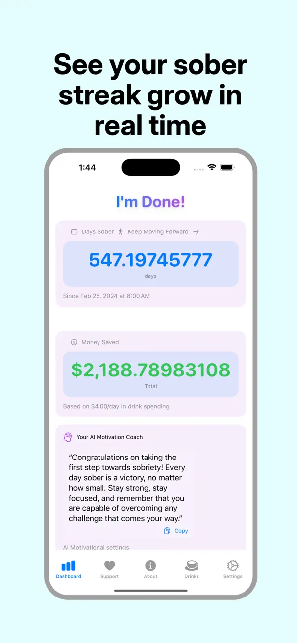 #1. I'm Done Drinking (iOS) 게시자: Gargoyle Development