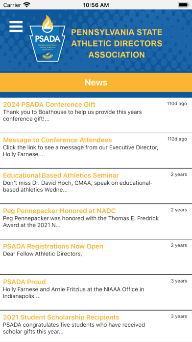 PSADA News Screenshot
