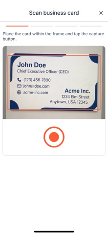 Snap2CRM Business Card Scanner screenshot