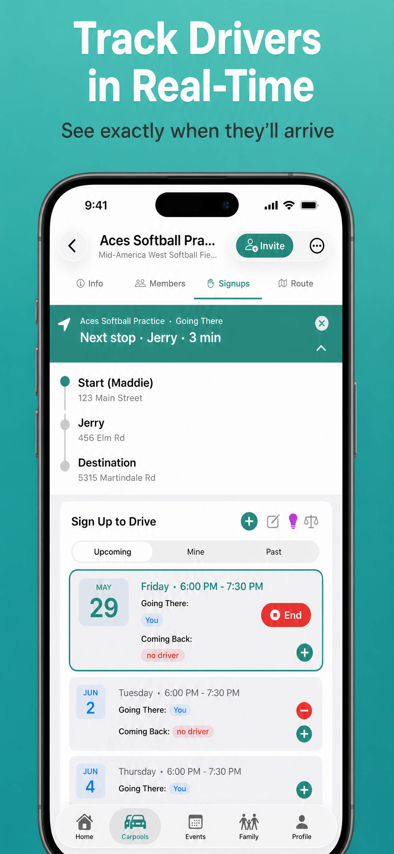 Carpoolio: Carpool Scheduler screenshot 5