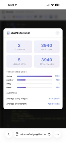 Structly - JSON Formatter iPhone screenshot