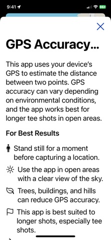 Golf Tee Shot distance screenshot