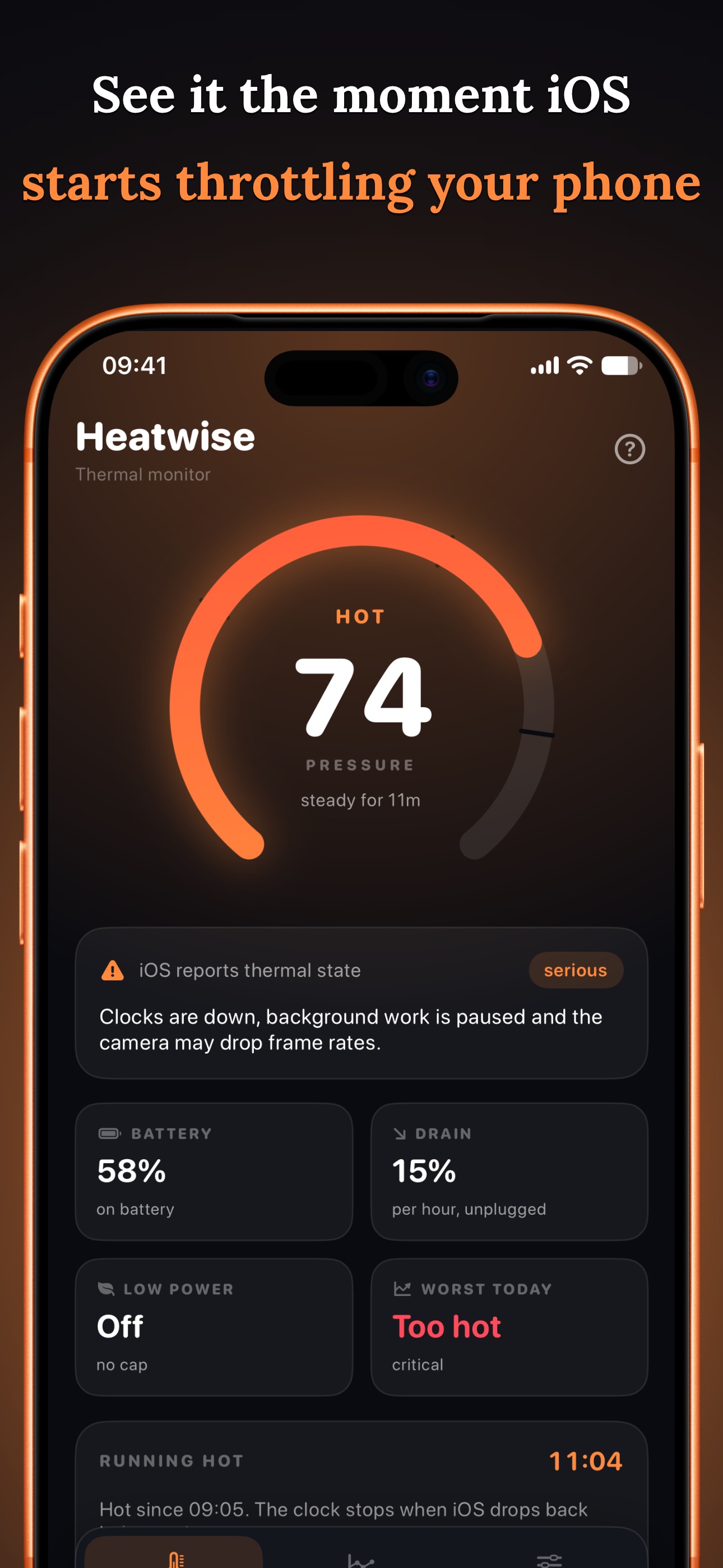 Screenshot 2 of Heatwise: Phone Heat Monitor