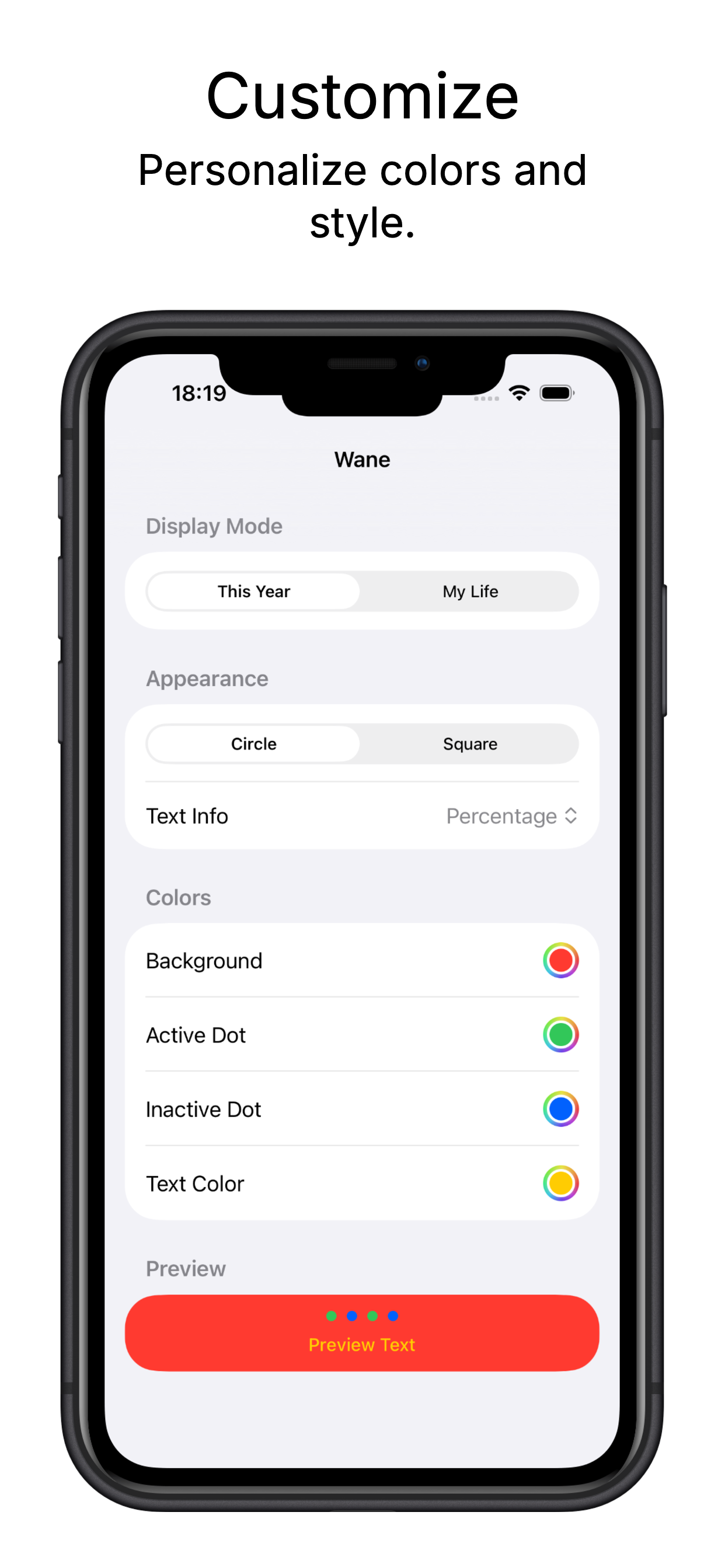 Wane: Life Time Grid