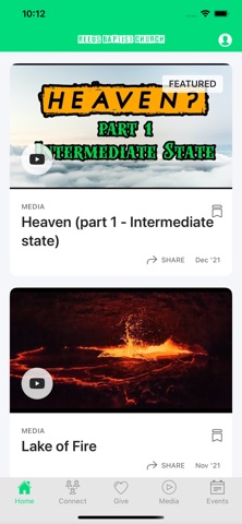 Reeds Baptist Church app screenshot