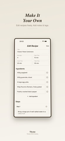 Thyme — Recipes Worth Keeping Screenshot 8 of 8