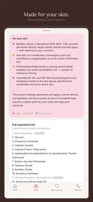 sumsum — skincare scanner screenshot 3