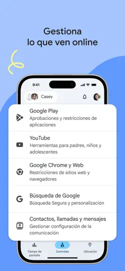 Captura de pantalla de Google Family Link en iPhone 3