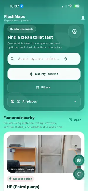 FlushMaps: Find Clean Toilets screenshot 1