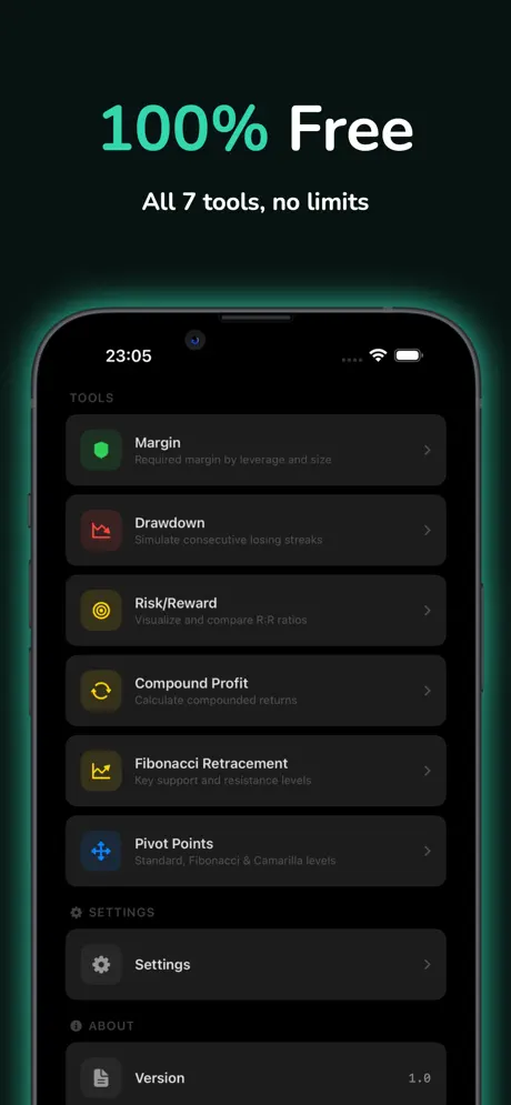 TradeCalc Position Size Calc — iPhone screenshot 2