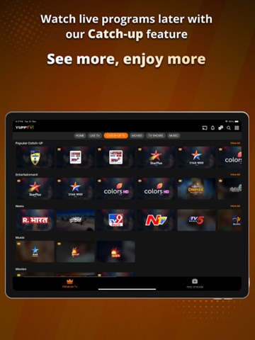 YuppTV - Live TV & Movies iPad screenshot