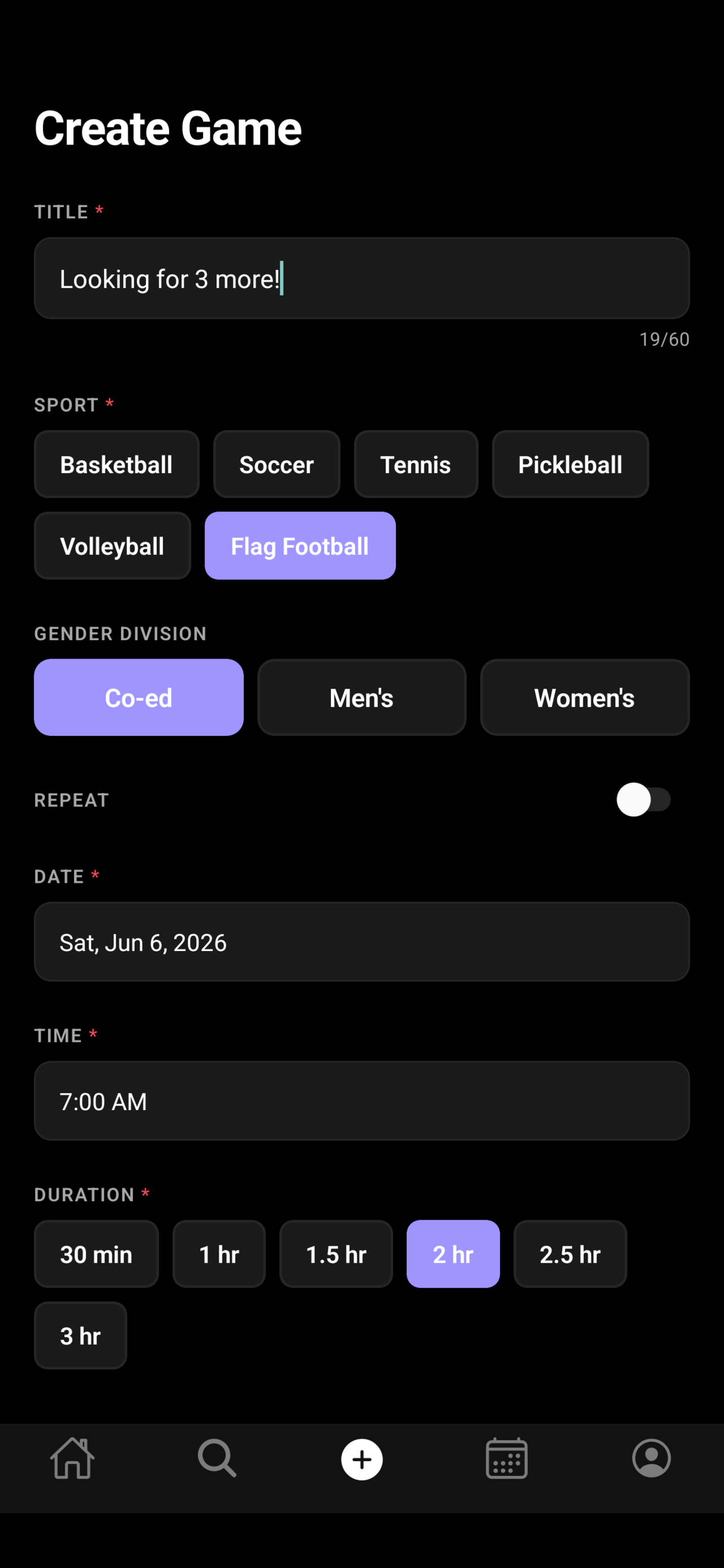 nextup-lfm: find pickup games screenshot 4
