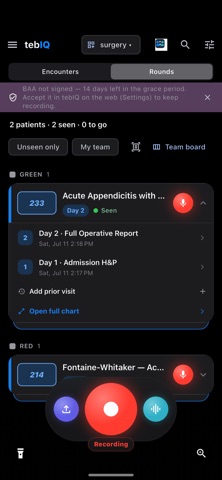 tebIQ — AI Medical Scribe iPhone screenshot