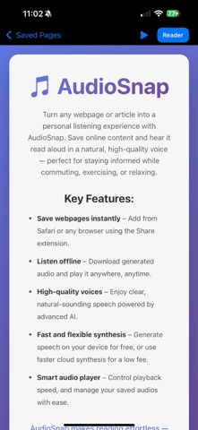AudioSnap – Text to Speech Screenshot 1 of 5