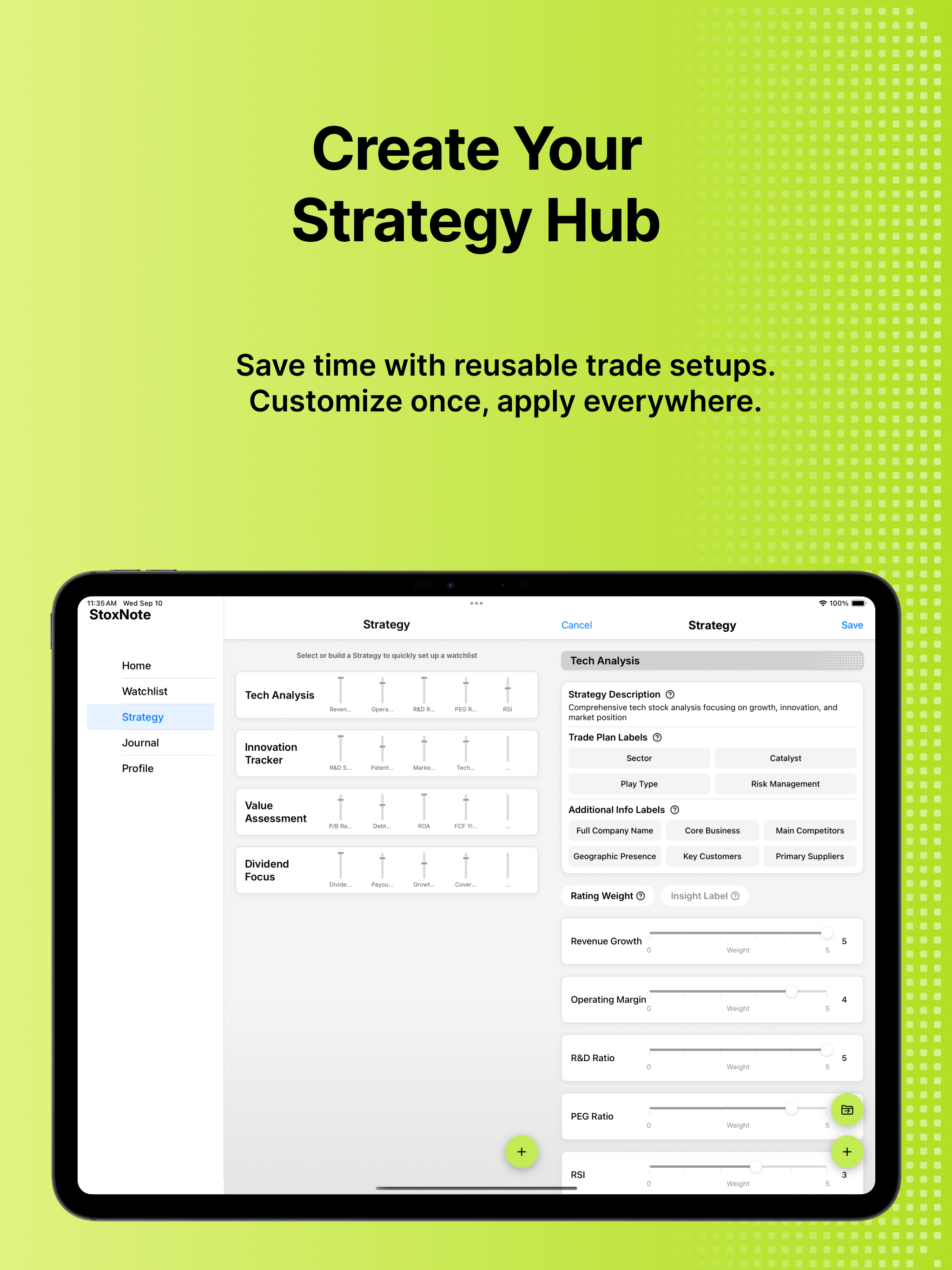 StoxNote: Trade Plan & Tracker