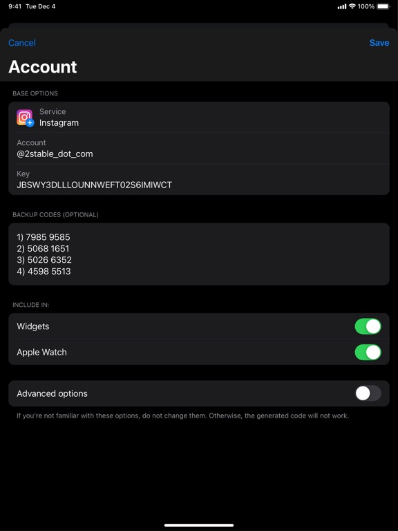 App screenshot