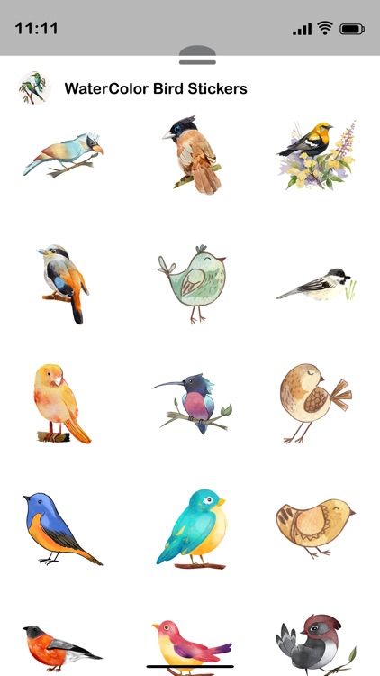 Watercolor Birds Stickers