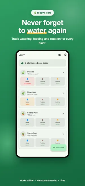 Leafy - Plant Care Reminder screenshot 1
