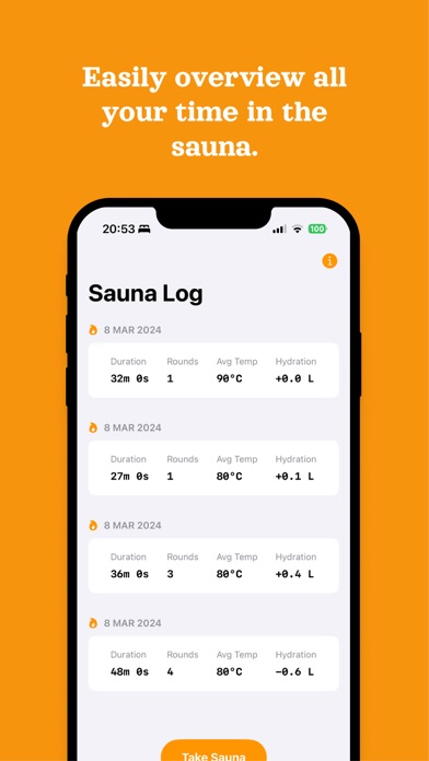 Sauna Journal Screenshot