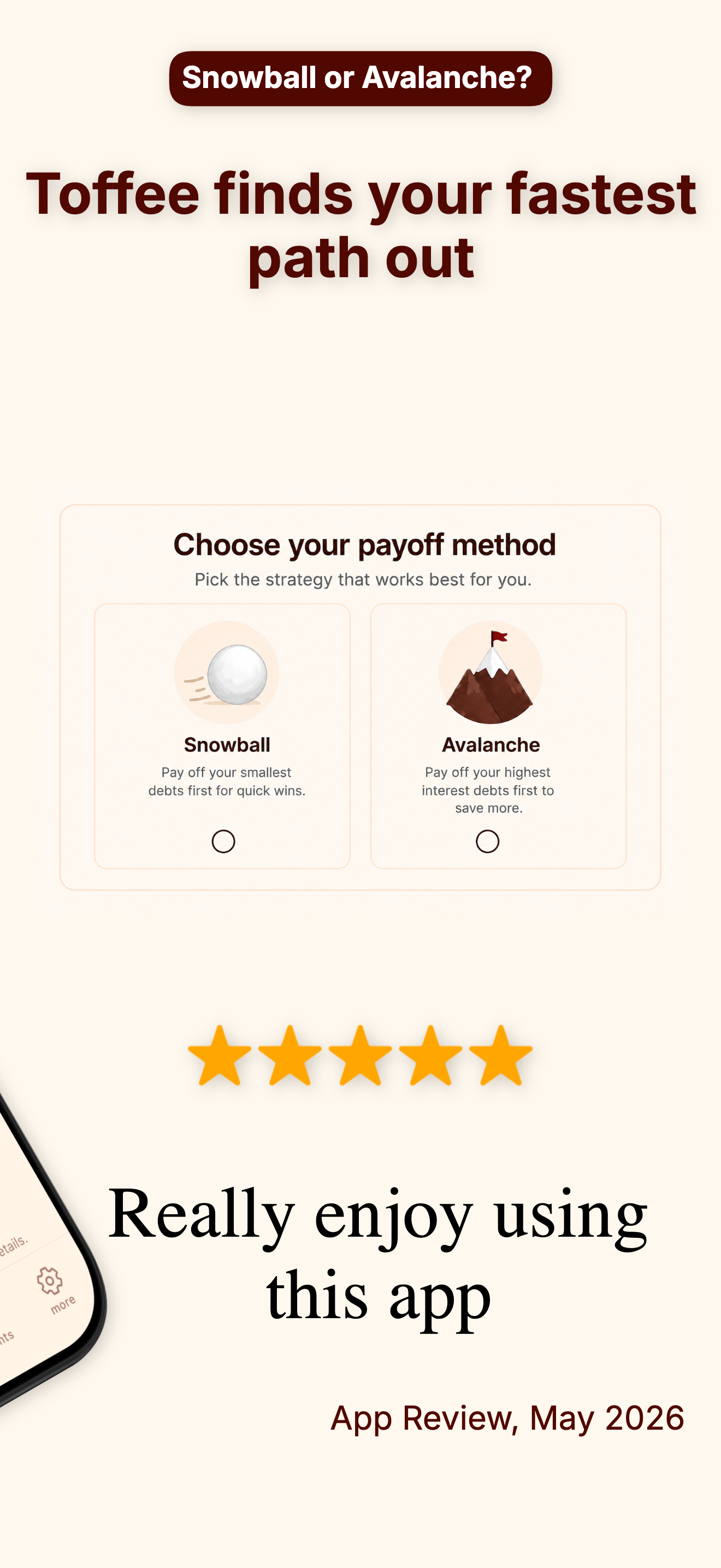 Toffee: Debt Payoff & Snowball
