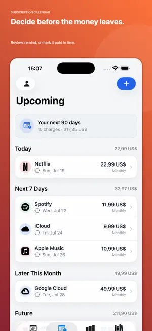 Subscription Calendar & Bills screenshot 3