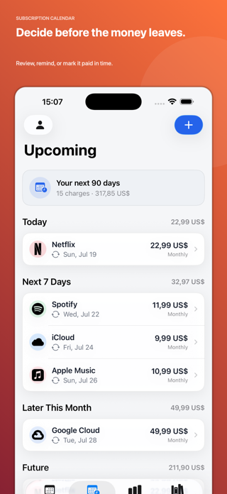 Subscription Calendar & Bills Screenshot 3 of 5