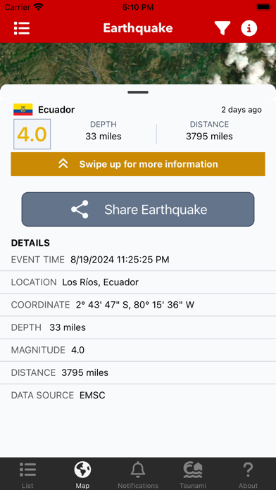 Earthquake: Alerts & Map Screenshot 4 of 10