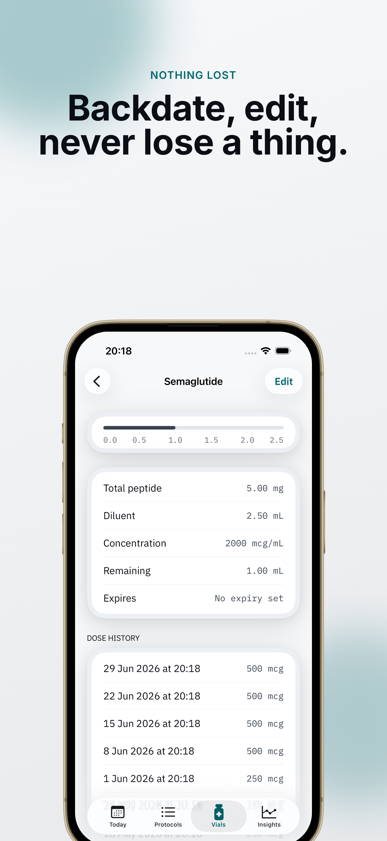 Peptra: Peptide Dose Tracker screenshot 5