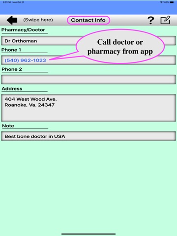 Prescription Reminder, Refils iPad screenshot
