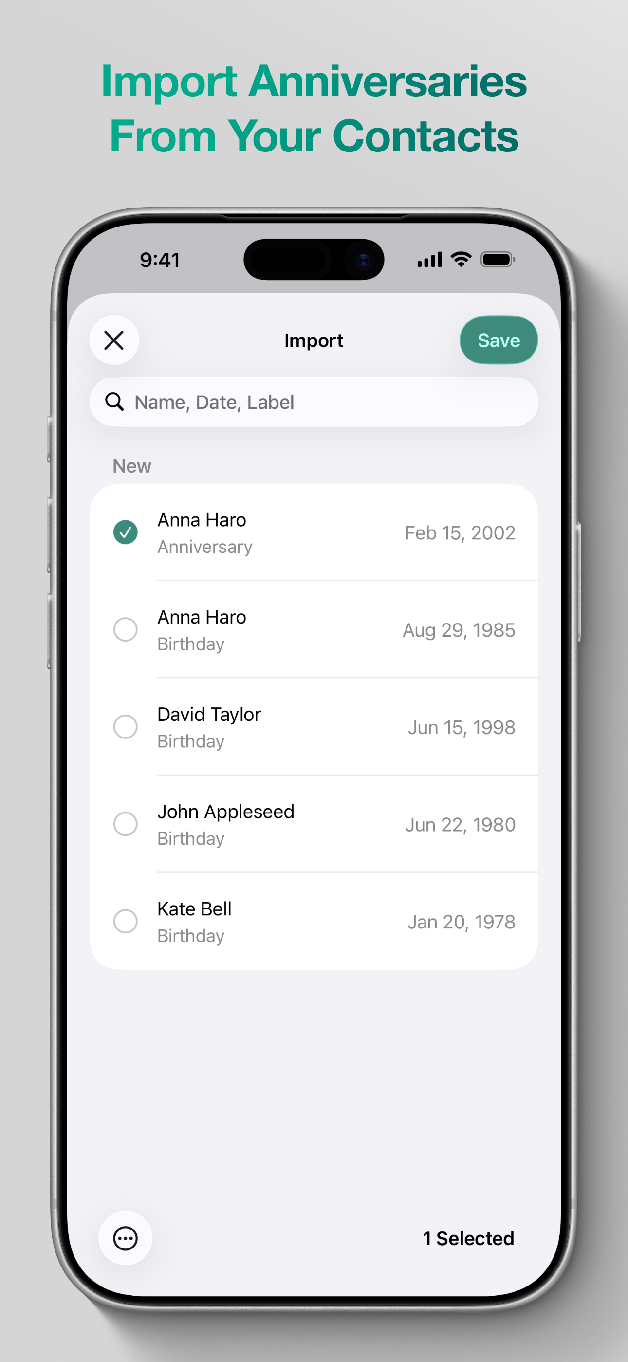 Anniversaries: Anniversary App
