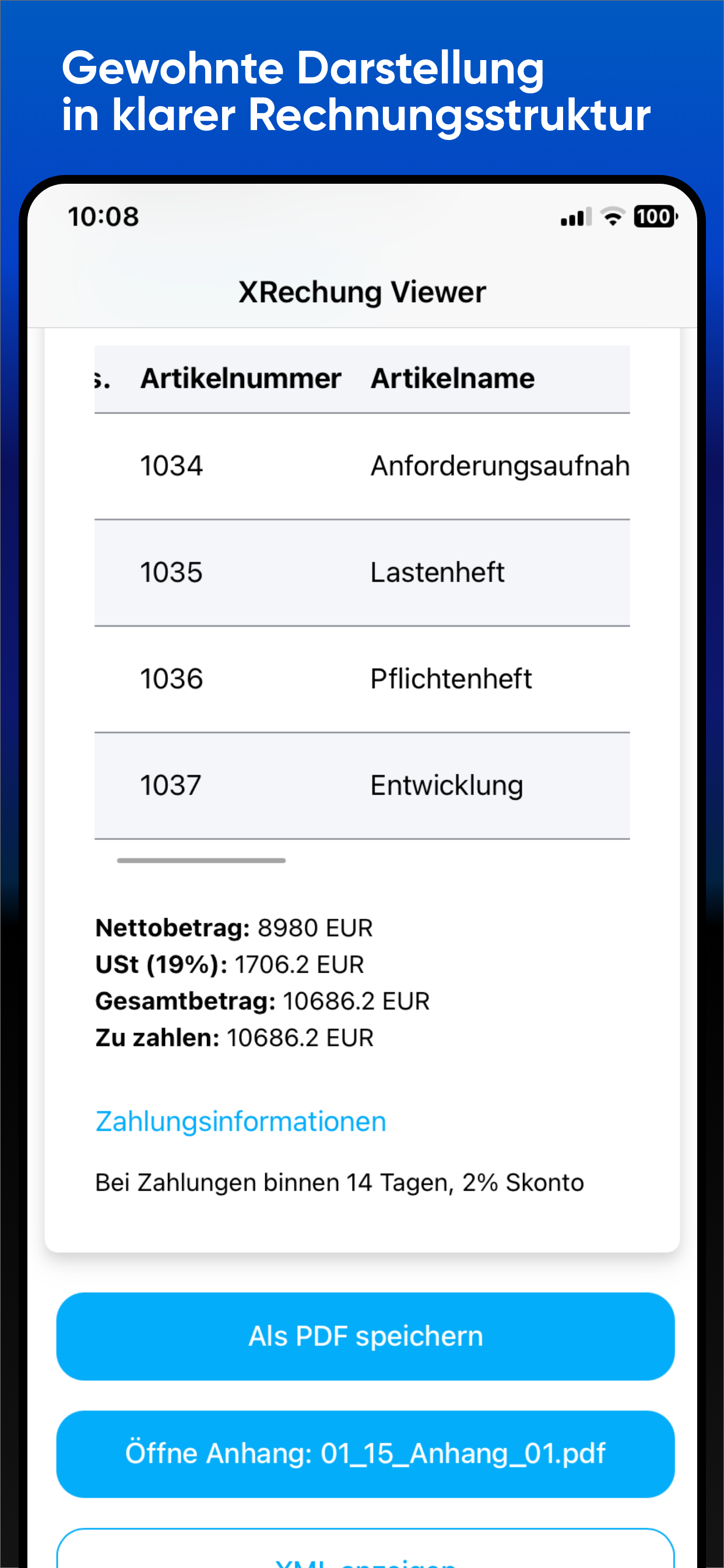 XRechnung Viewer