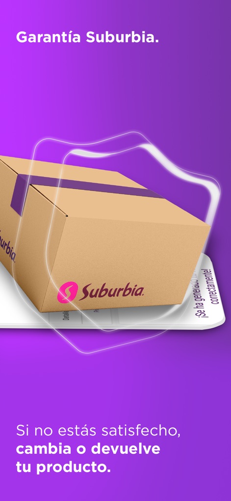 Suburbia: Compra en línea - This platform emphasizes customer confidence through its Suburbia Guarantee, allowing users to easily exchange or return products if not completely satisfied.