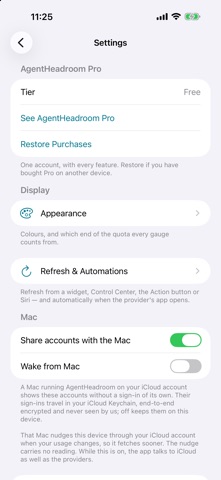 AgentHeadroom: AI Usage Limits Screenshot 7 of 7