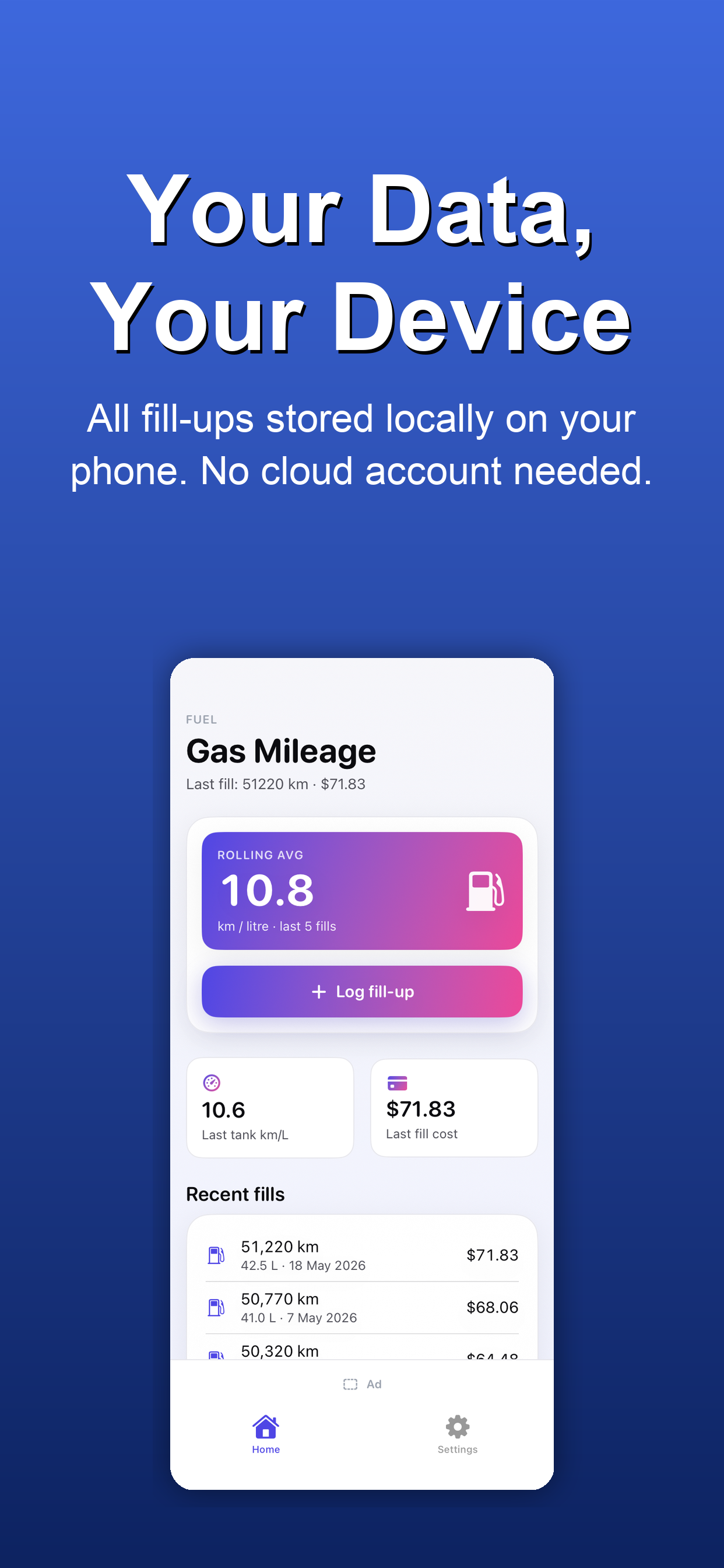 Fuel Mileage Tracker MPG screenshot 4