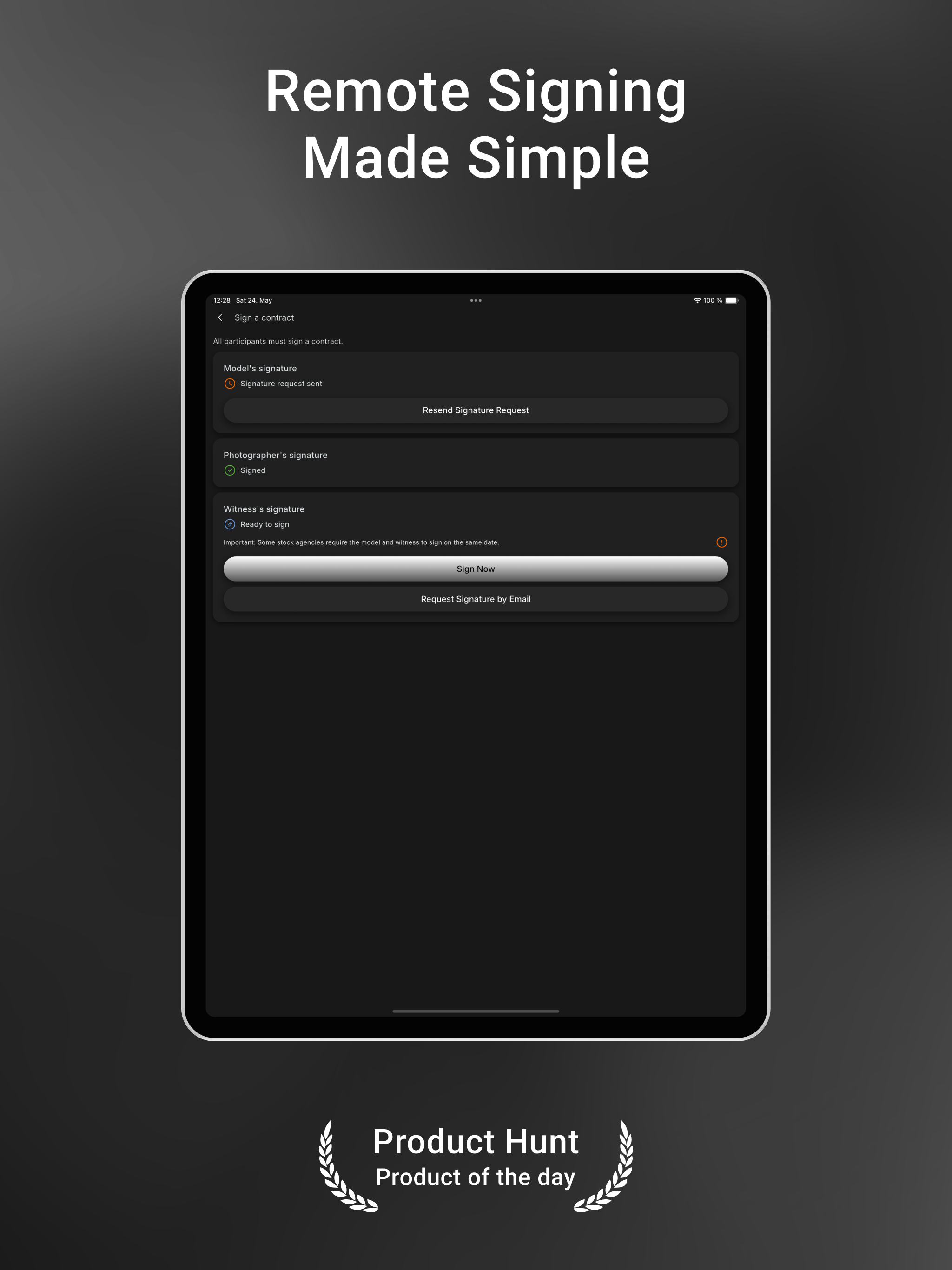 SnapSign: Model Release Forms