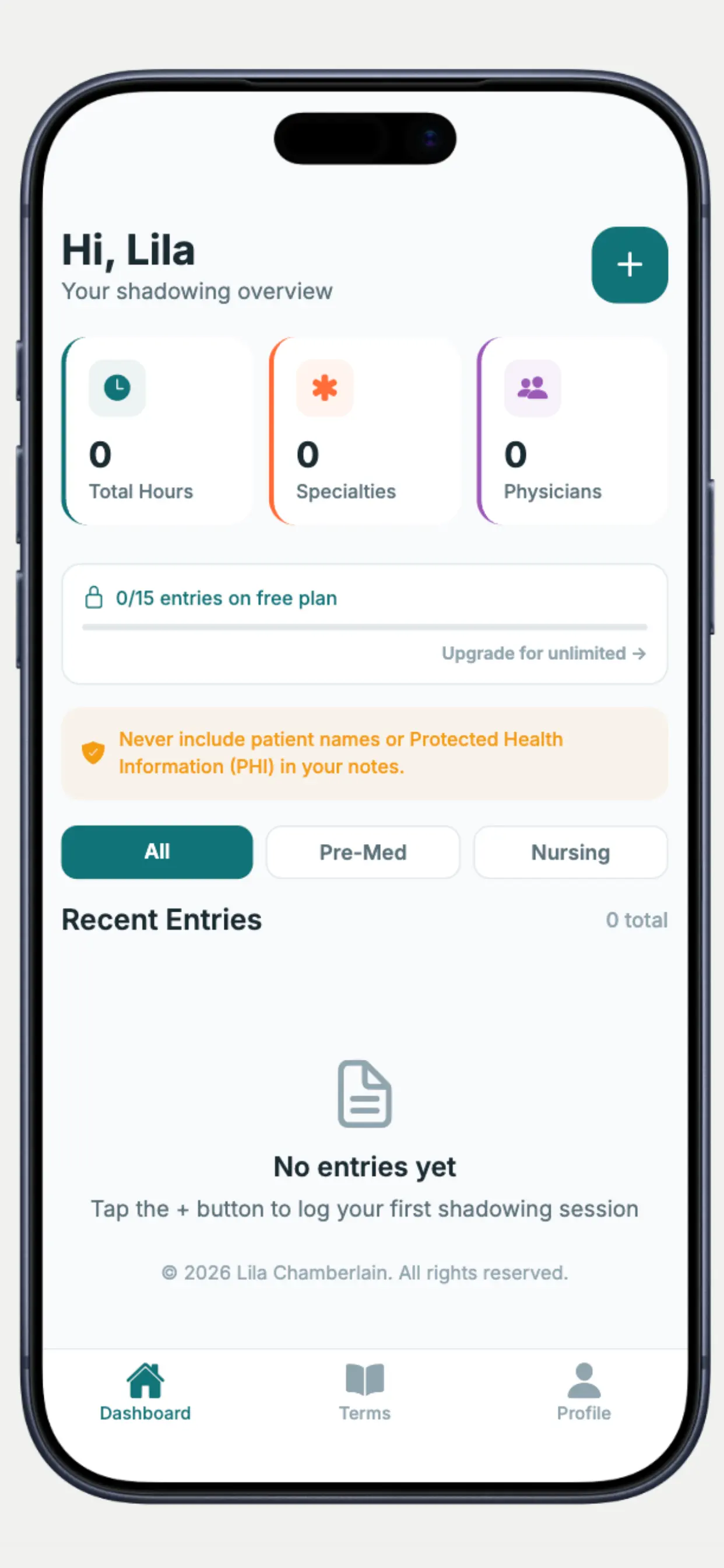 #7. ShadowLog App (iOS) Av: LILA GRACE CHAMBERLAIN
