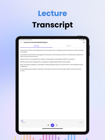 LectoNote: Class Transcription iPad screenshot