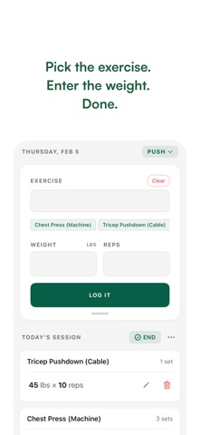 The Log - Workout Tracker screenshot