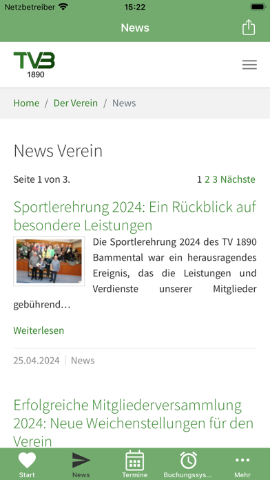 Turnverein 1890 Bammental e.V. Screenshot