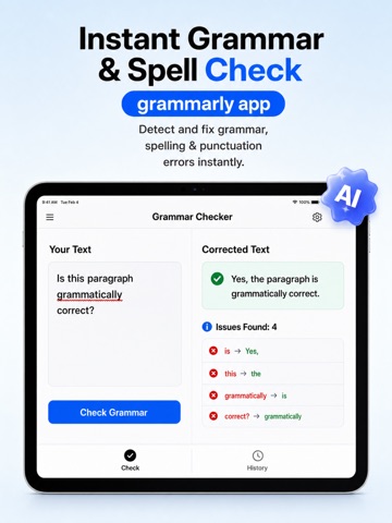 AI Grammar Assistant Checker iPad screenshot