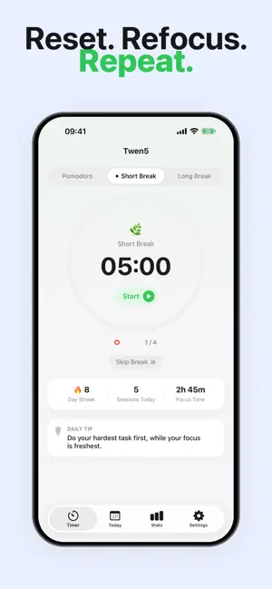 Pomodoro Focus Timer: Twen5 screenshot 4