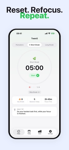 Pomodoro Focus Timer: Twen5 Screenshot 4 of 4