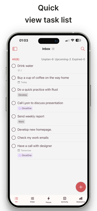 OnceOne - Grouping To-Do tasks Screenshot 1 of 3