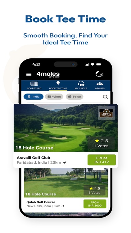 4moles Tee Time & Scoring