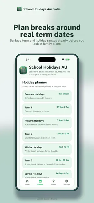School Holidays Australia screenshot 2