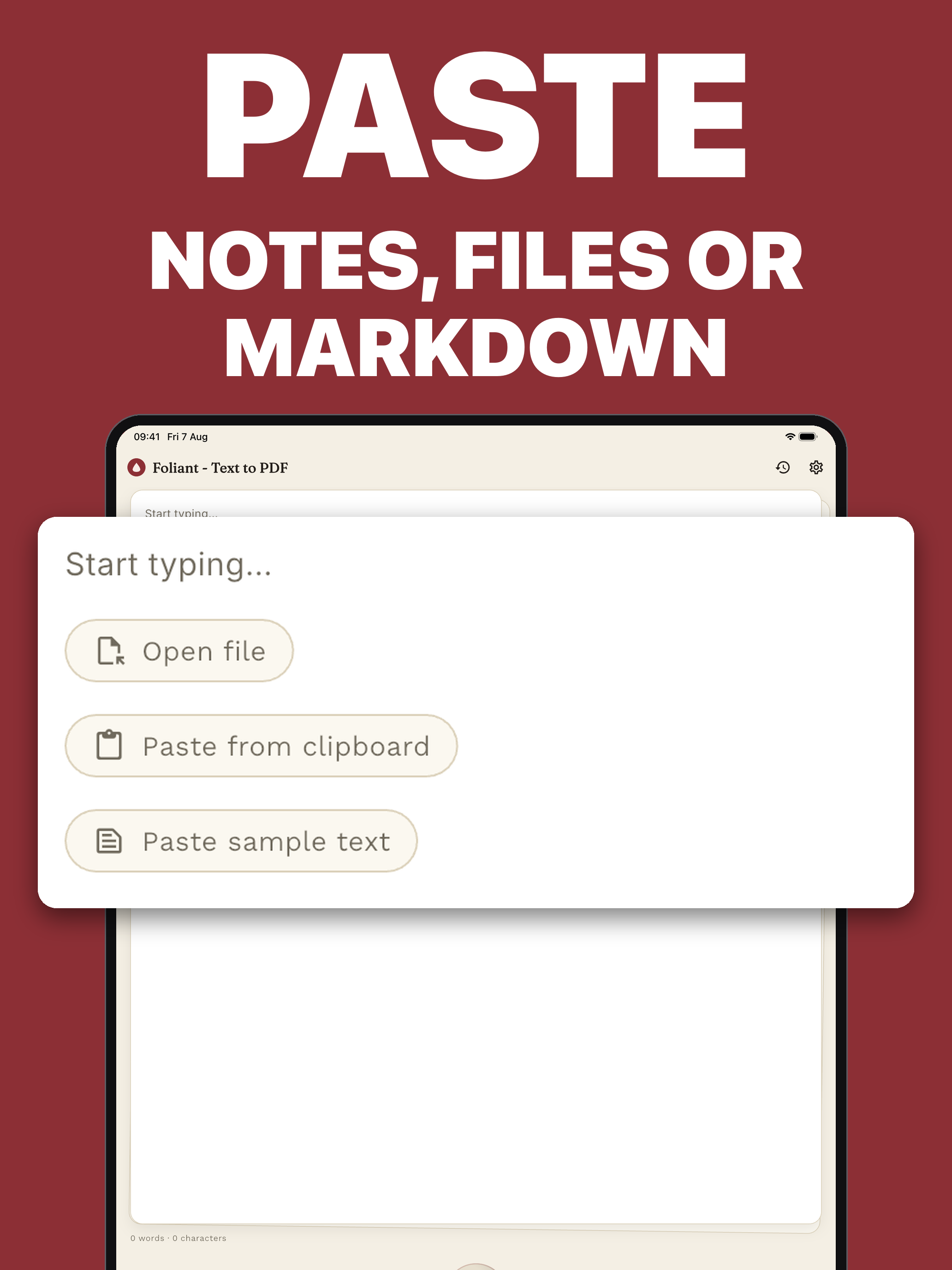 Convert Text to PDF: Foliant screenshot 8