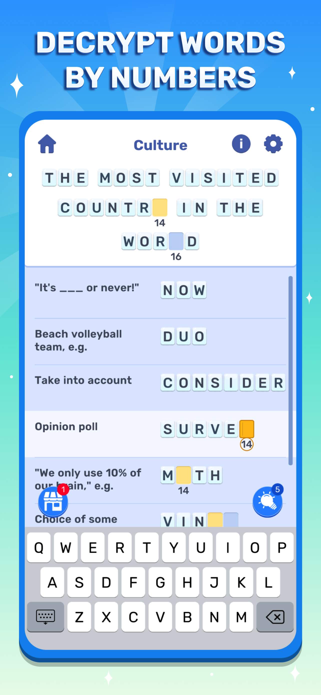Cryptogram Clues: Word Puzzles screenshot 2