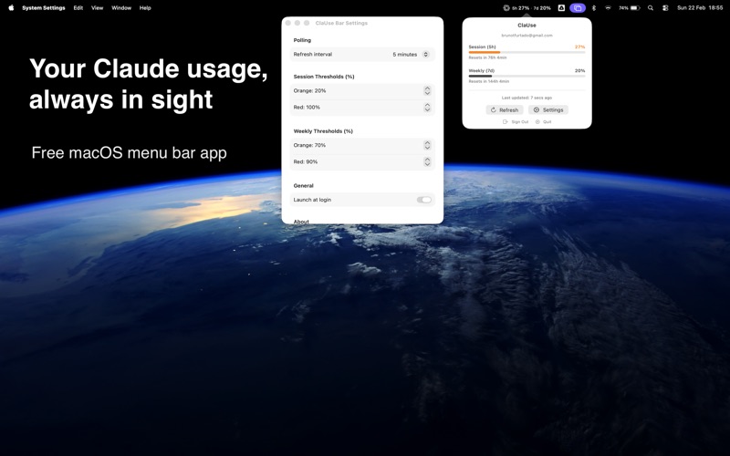 ClaUse Bar screenshot
