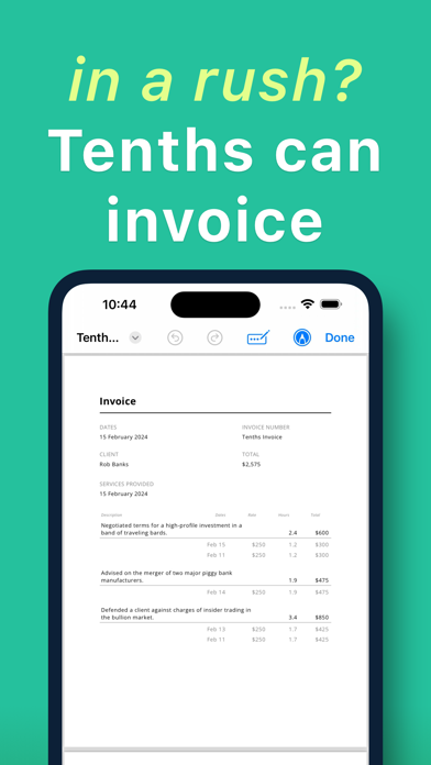 Tenths - Billable Time Tracker iPhone screenshot 2 - Productivity app